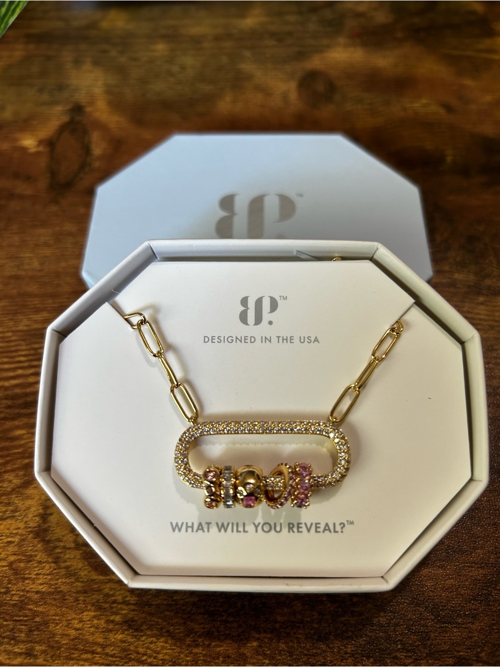 Bomb Party OG “Soft But Savage” Gold Carabiner Necklace